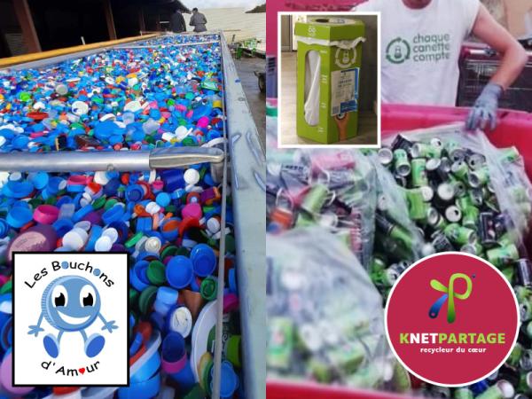 point de recyclage Les Bouchons d'Amour et Knet Partage